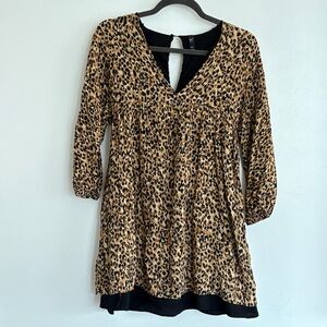 Zara Tan and Brown Tunic with Asymmetrical Design